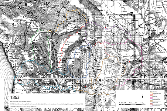 Salmon Creek Watershed 1863 Parcel Map