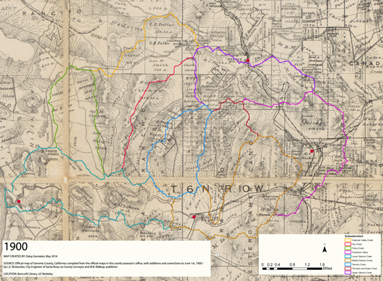 Salmon Creek Watershed 1900 Parcel Map