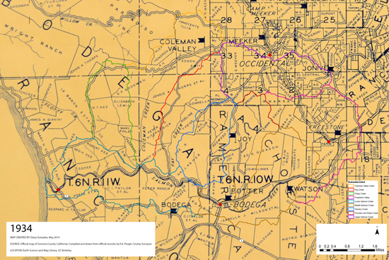 Salmon Creek Watershed 1934 Parcel Map